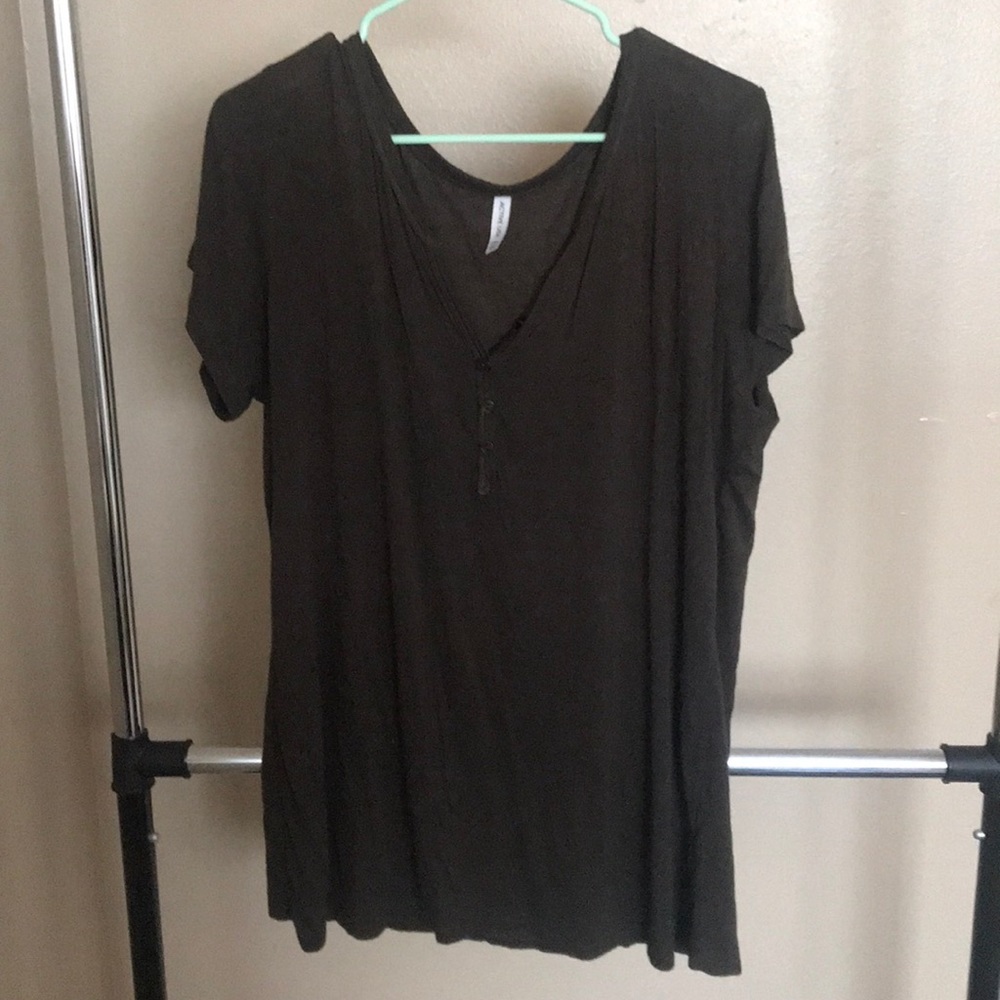 navy green blouse